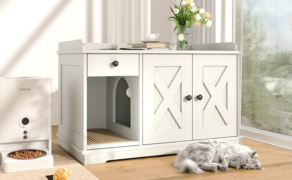 Cat Litter Box Enclosure, Litter Box Furniture Hidden with Cat Litter
